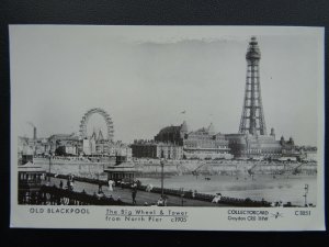 Lancashire BLACKPOOL Big Wheel & Tower c1905 RP Postcard by Pamlin Repro C1851