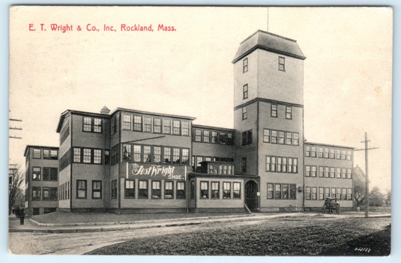 MA Rockland Massachusetts Wright Shoe Factory Postcard