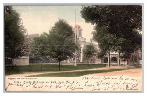 County Buildings And Park Penn Yan N.Y. New York c1906 Postcard