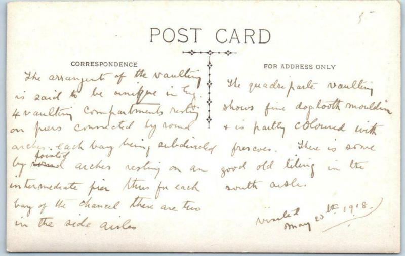 RPPC  BOXGROVE, SUSSEX  England  INTERIOR BOXGROVE CHURCH 1918 UK Postcard