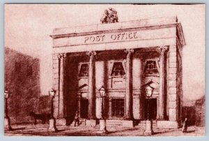 The Seventh Post Office, Toronto Street, Toronto Canada, Sepia Art Postcard