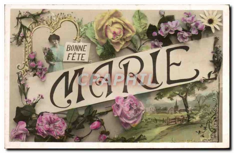 Old Postcard Fancy Marie Surname