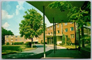 Vtg Massachusetts Ma Springfield College Lakeside, Abbey & West Halls Postcard