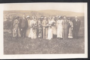 Family History Postcard - Ancestors Real Photo - Wedding Party Posing   RS2295