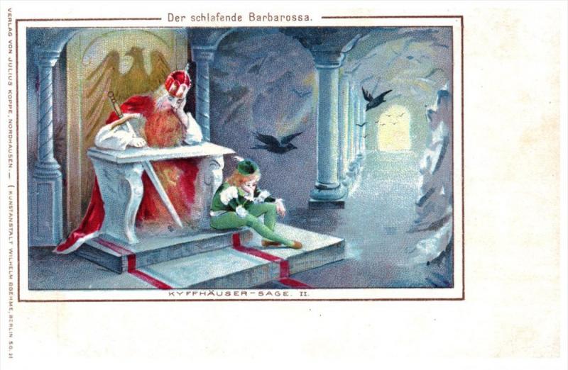 21588   the Sleeping  King Barbarossa, red Beard, 1910