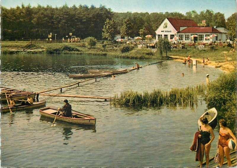 Germany Postkarte Haus Seeblick mit Waldfreibad am Ternscher See