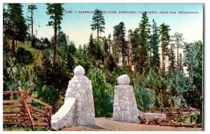 Pinecrest Gateway to South Park near San Bernardino CA Mitchell Postcard 1912