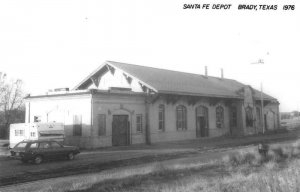 Brady Texas Santa Fe Depot Train Station Real Photo Vintage Postcard JF685981