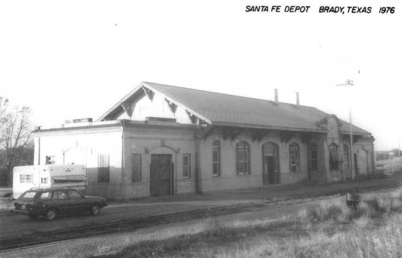 Brady Texas Santa Fe Depot Train Station Real Photo Vintage Postcard JF685981