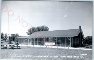 c1950s Mt. Vernon, IA RPPC Hillcrest Country Club Golf Mechanicsville Ad PC A108