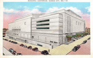 Vintage Postcard Municipal Auditorium Building Landmark Kansas City Missouri MO
