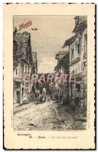 Old Postcard Dinan Street Jerzual Maggi Advertisement