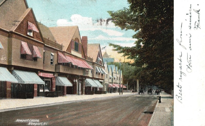 Vintage Postcard 1905 Casino Hotel Buildings Main Road Newport Rhode Island RI