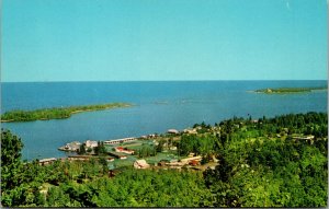 Vtg 1960s Copper Harbor From Brockway Drive Keeweenawland Michigan MI Postcard