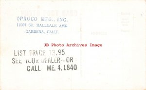 Advertising Postcard, RPPC, Sproco Mfg, Walls Clothes Hamper, Gardena California