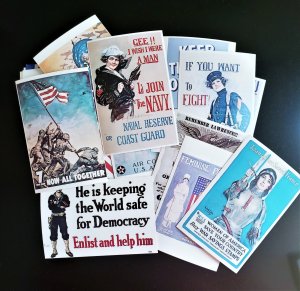 Lot of 17 Postcards - Patriotic - WWII - Preproduction - National Archives