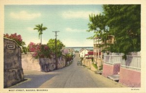 bahamas, NASSAU, West Street (1950s) Postcard