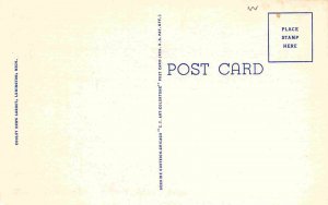 Beach in front of Hotel Epworth Heights Ludington Michigan linen postcard