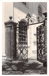 Charleston South Carolina St Michaels Church Iron Gate Real Photo PC AA36617