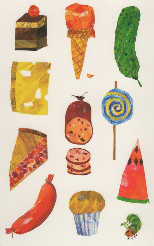 Ice Cream Cornet Lollipop Cheescake Cake Eric Carle Book Postcard