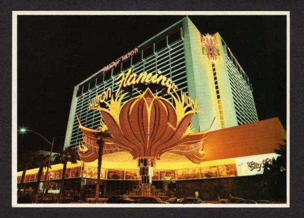 NV Flamingo Hilton Hotel Casino Las Vegas Nevada Postcard Carte Postale Gambling