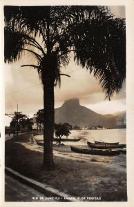 Rio De Janeiro Brazil 1930s RPPC Real Photo Postcard Lagoa Rodrigo De Freitas