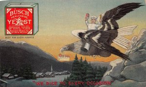 ANHEUSER BUSCH YEAST BEER ALCOHOL EAGLE CHEF ADVERTISING POSTCARD (c. 1910)