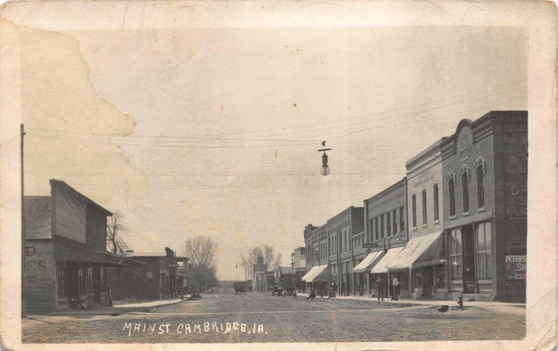 Real Photo Postcard Main Street in Cambridge, Iowa~117933