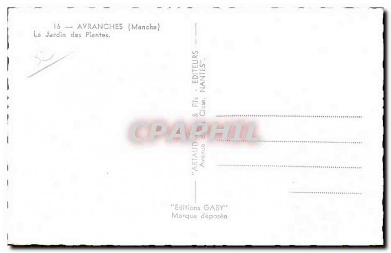 Avranches - Botanical Garden - Old Postcard