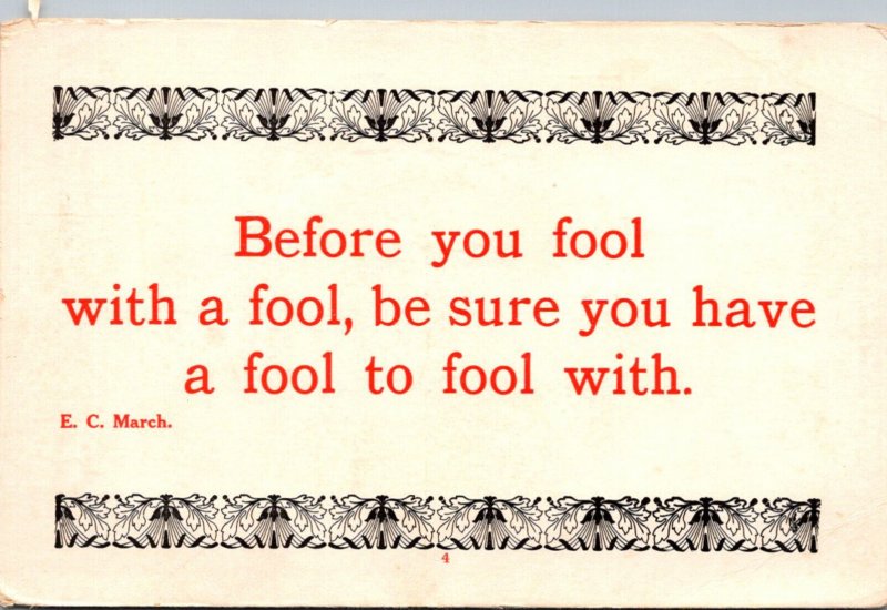 Humour Motto Card Before You Foll With A Fool