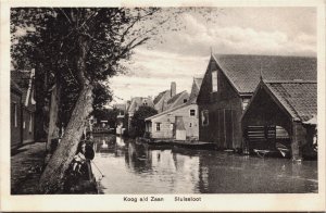 Netherlands Koog aan de Zaan Sluissloot Vintage Postcard C119