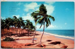 1960's Greetings from Puerto Rico Enchanted Island Beaches Posted Postcard