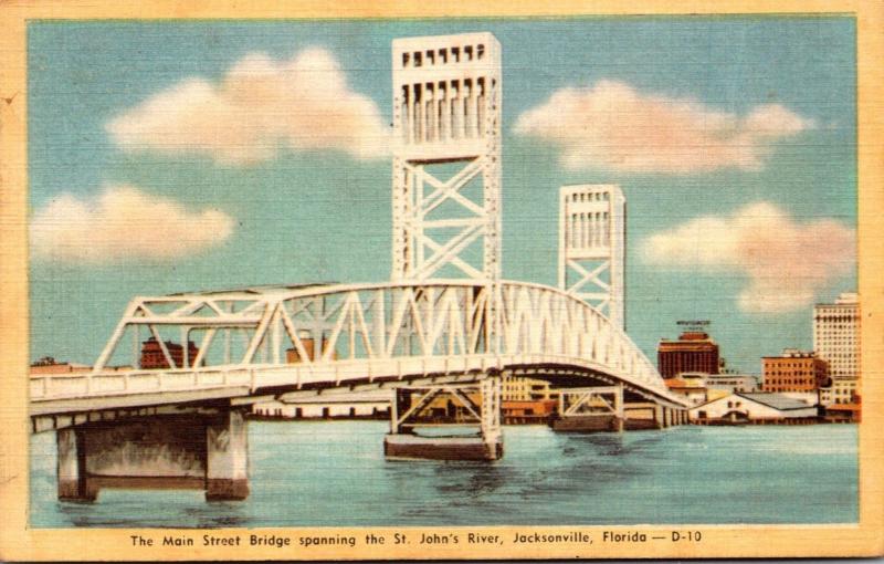 Florida Jacksonville Main Street Bridge Spanning The St John's River 194...