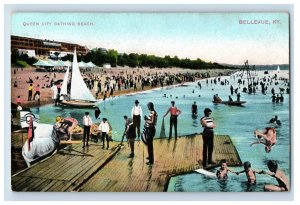 c1910 Queen City Bathing Beach Bellevue, KY. Postcard P7E