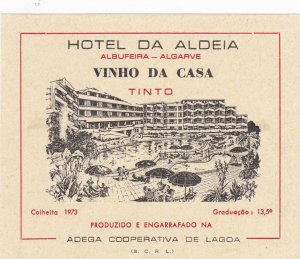 Brasil Tinto Hotel Da Aldeia Vintage Luggage Label sk4629