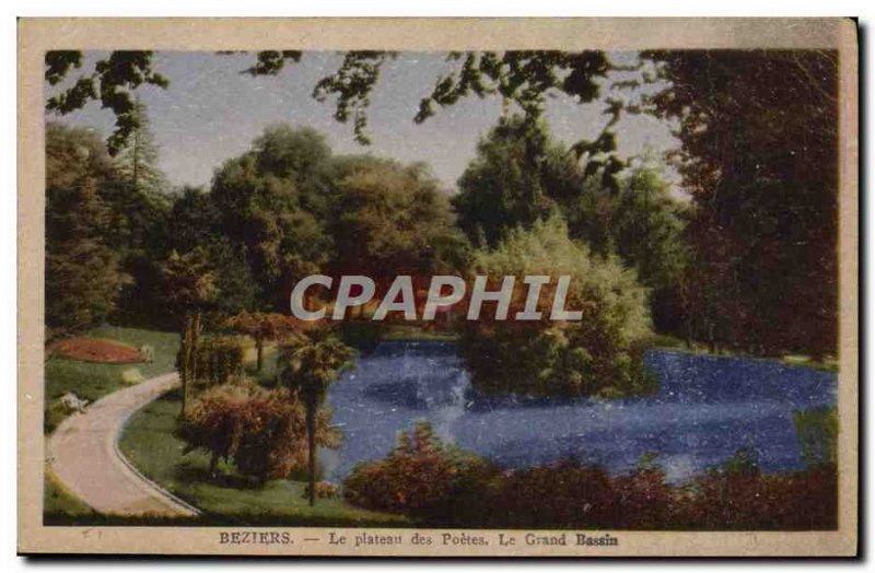 Old Postcard Beziers Le Plateau Des Poetes the great basin