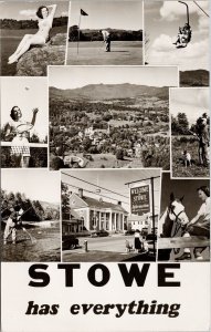 Stowe VT 'Stowe Has Everything' Tennis Bathing Beauty Hunting Golf Postcard H26