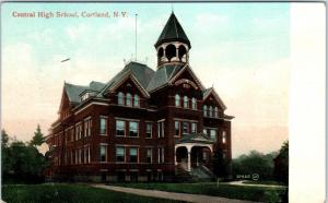 CORTLAND, NY New York    CENTRAL HIGH SCHOOL   c1910s   Postcard