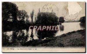 Old Postcard Pecq The banks of the Seine