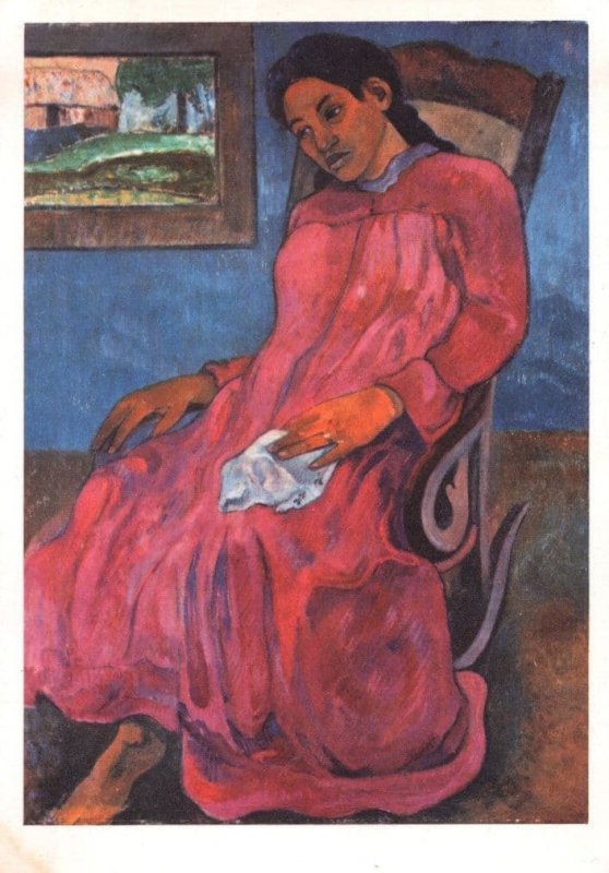Paul Gauguin Reverie Painting Kansas Gallery Vintage Postcard