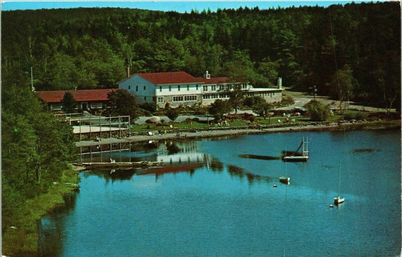 Braemer Lodge Lake Ellenwood Yarmouth County NS Nove Scotia Canada Postcard VTG 