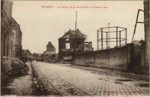 CPA ESTAIRES - Les Ruines de la rue de LILLE et l'Usine a Gaz (135848)