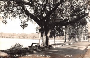 Lake Lucerne Orlando FL c 1940 rppc real photo postcard