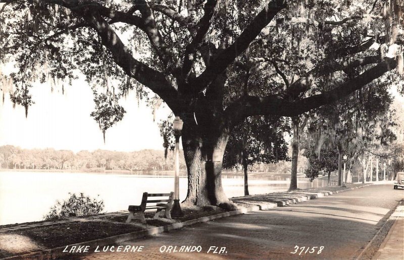 Lake Lucerne Orlando FL c 1940 rppc real photo postcard