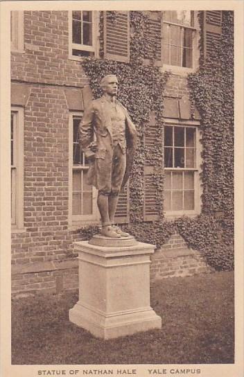 Connecticut New Haven Statue Of Nathan Hale Yale Campus