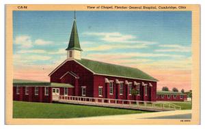 Mid-1900s View of Chapel, Fletcher General Hospital, Cambridge, OH Postcard