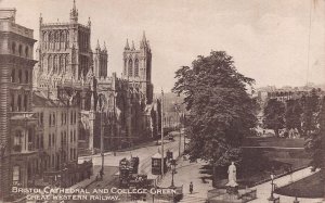 BRISTOL ENGLAND~CATHEDRAL & COLLEGE GREEN~GREAT WESTERN RAILWAY-~1905 POSTCARD