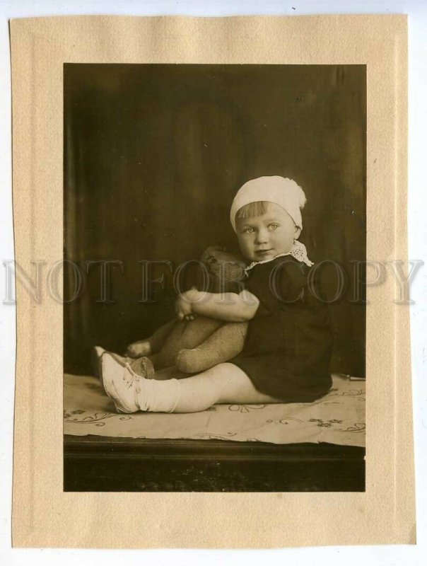3097263 Cute Girl & Her TEDDY BEAR Toy Vintage REAL PHOTO