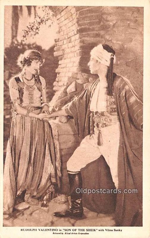 Rudolph Valentino in Son of the Sheik with Vilma Banky Film Star Writing on b...