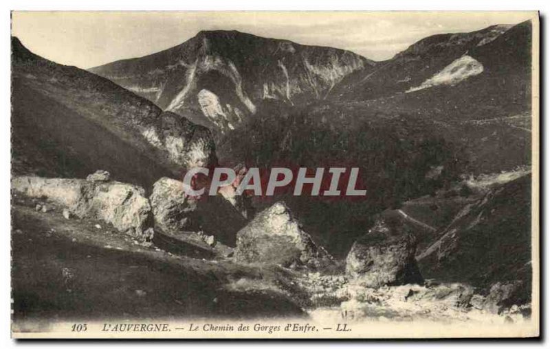 Old Postcard The Auvergne Le Chemin Des Gorges D Enfre